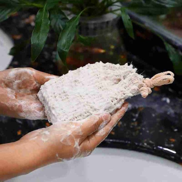Pochon à savon en fibre végétale naturelle – Image 3